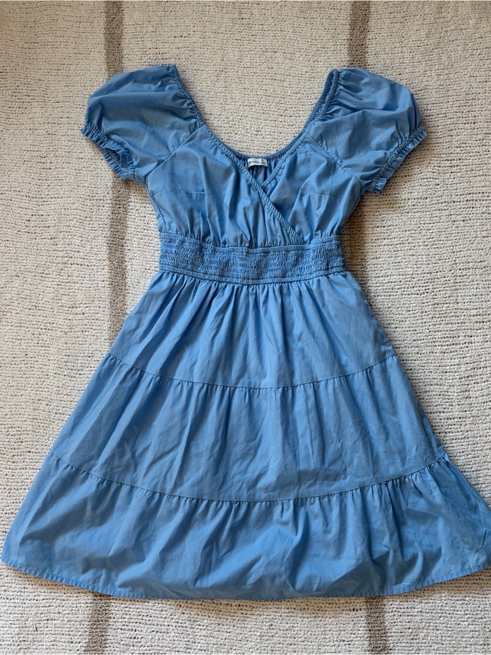 Hollister light blue babydoll tiered minidress